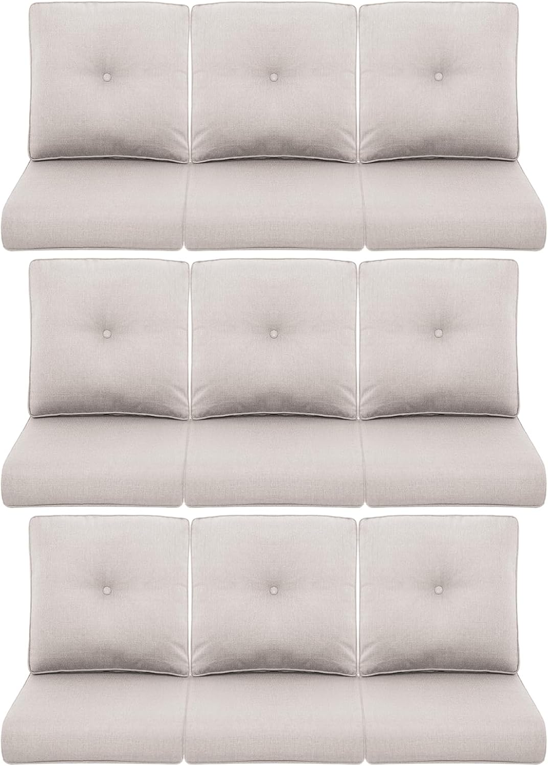 9-Piece Outdoor Patio Cushion Set for Wicker Sectional Sofa