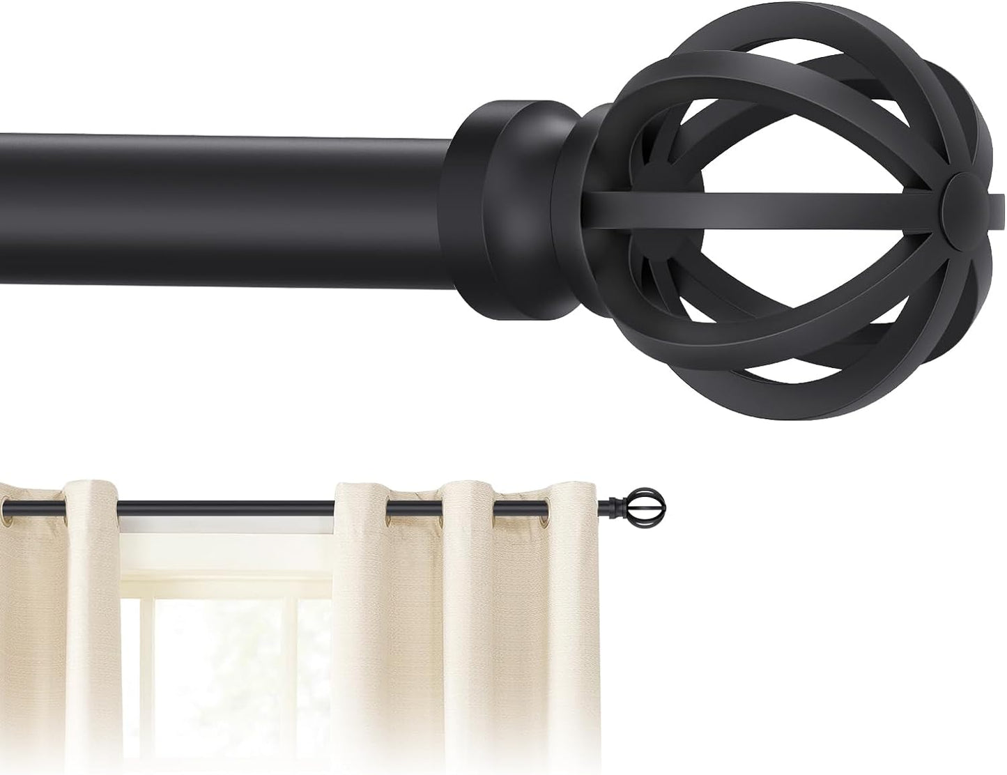 Poskena Heavy Duty Adjustable Curtain Rod 28-48 Inch