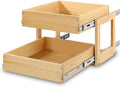 Pull Out Cabinet Organizer 26in W21in D16in Soft Close - 2-Tier Slide