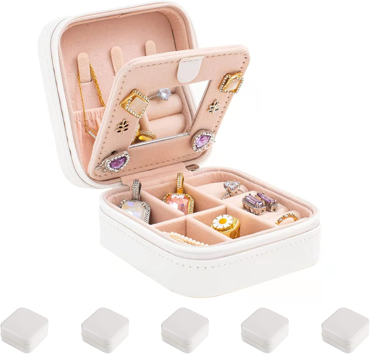 KElofoN Travel Jewelry Case for Girls and Women with Mirror