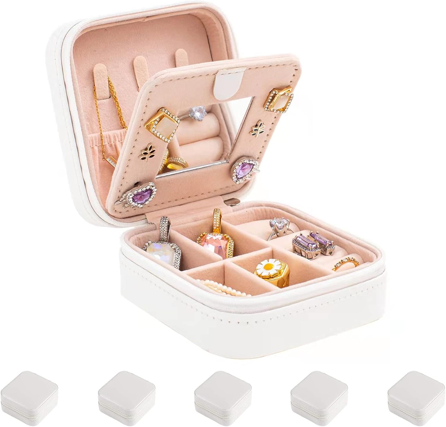 KElofoN Travel Jewelry Case for Girls and Women with Mirror