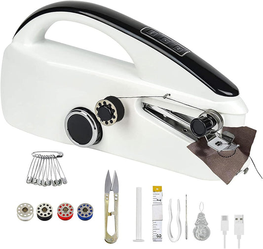 Portable Electric Handheld Sewing Machine - Two Speeds, Cutter, Battery/USB ~ DIY