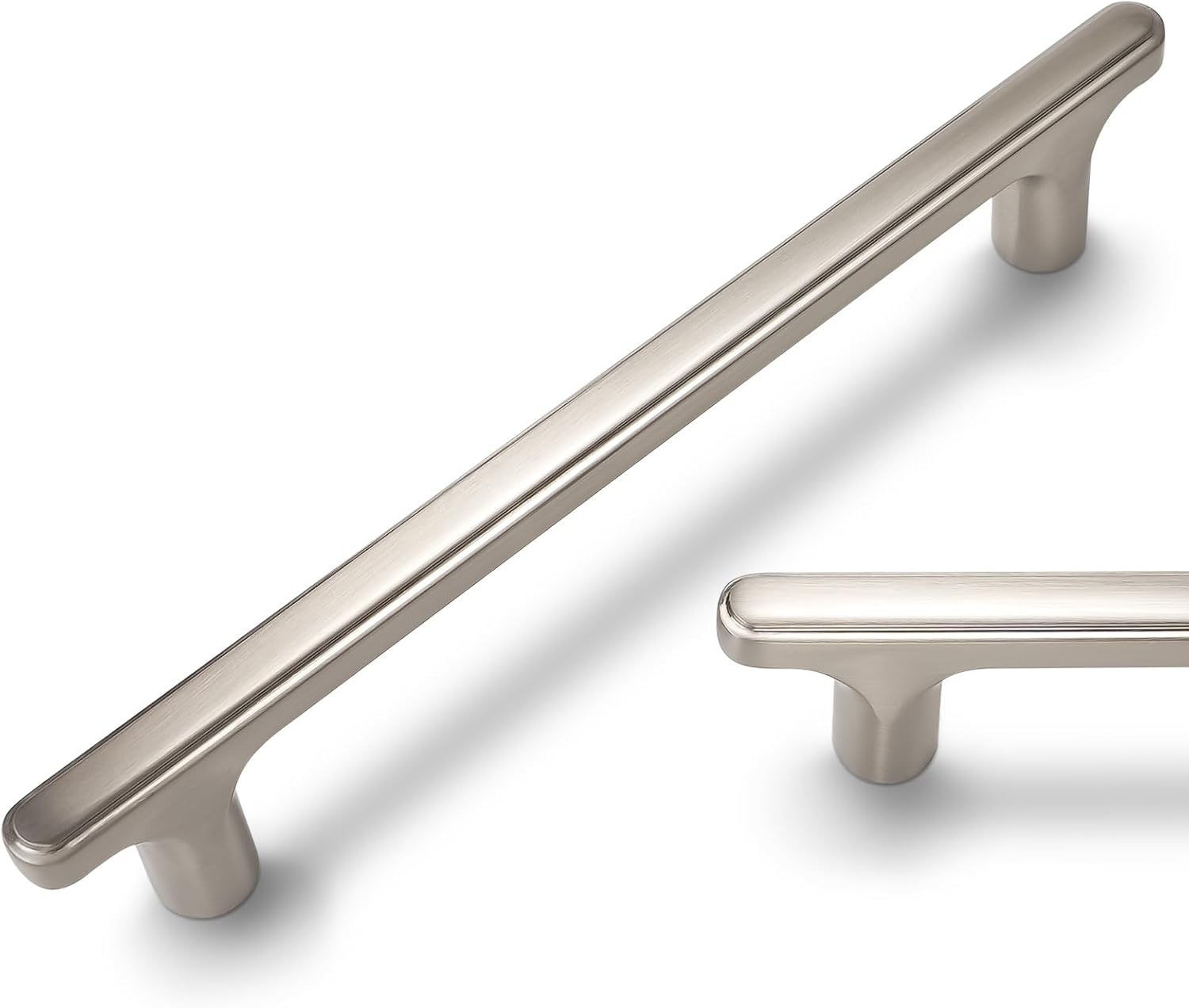 10 Pack 6-1/4 inch Brushed Satin Nickel Cabinet Handles for Home