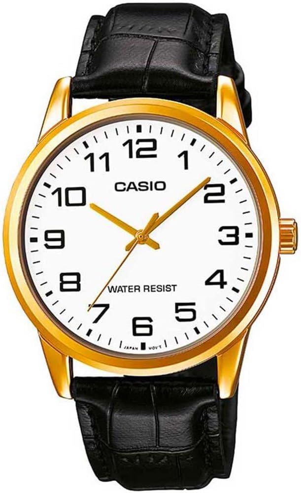 Casio Black Leather Men's Quartz Watch