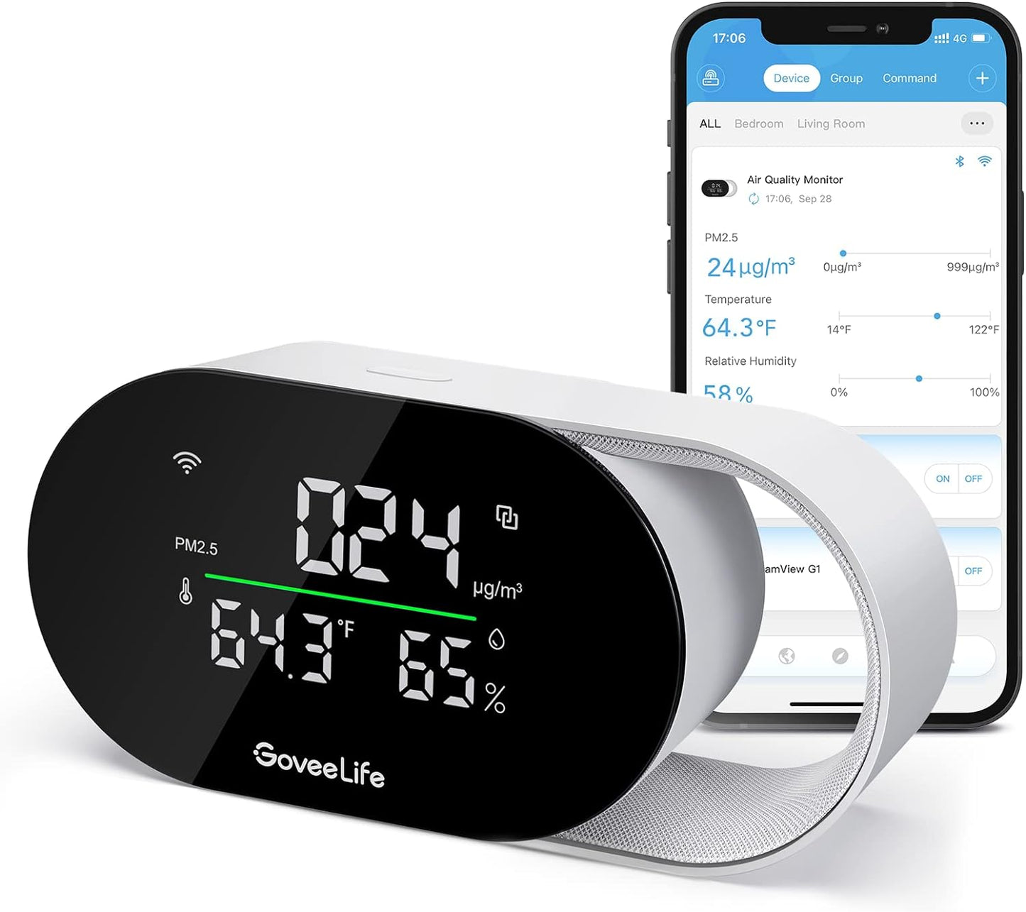 GoveeLife Smart Air Quality Monitor with PM2.5 & WiFi Sensors