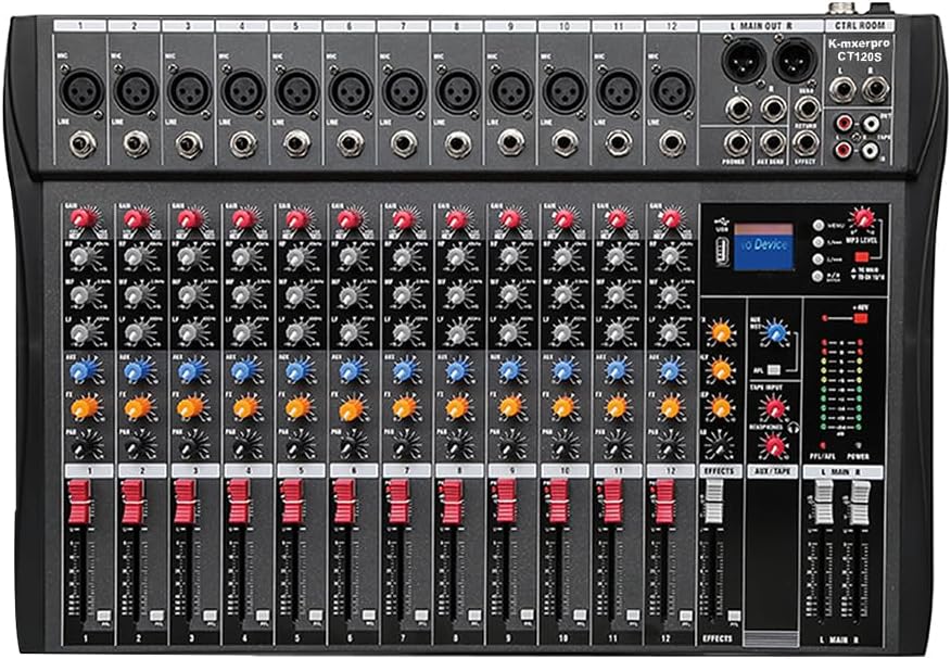 12 Channel Professional Audio Mixer Console for Live Shows