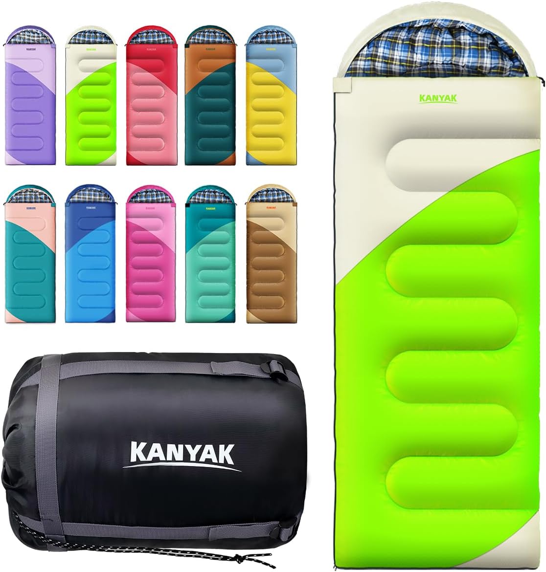 Camping Sleeping Bag for Adults and Kids - Warm 32F Gear