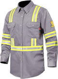 FR Shirts for Men 7oz High Visibility Light Gray Fire Resistant - CAT2