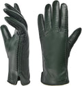 Harssidanzar Womens Winter Lambskin Leather Gloves - Touchscreen