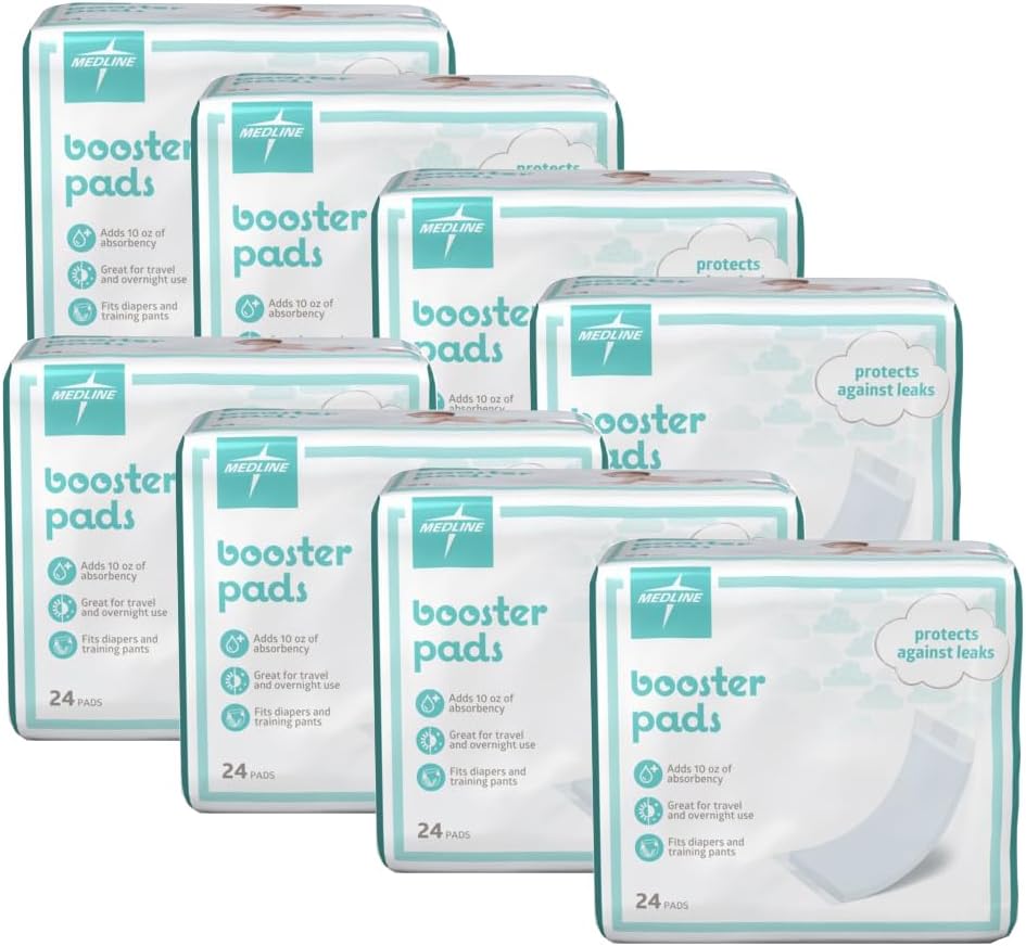 Medline Booster Pads 192ct: Leak-Proof Baby Diaper Doubler