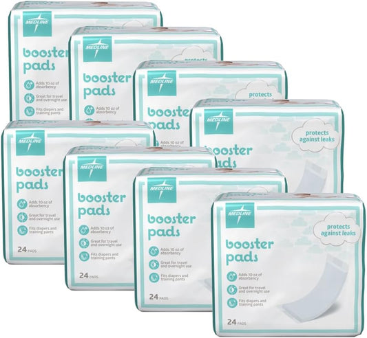 Medline Booster Pads 192ct: Leak-Proof Baby Diaper Doubler