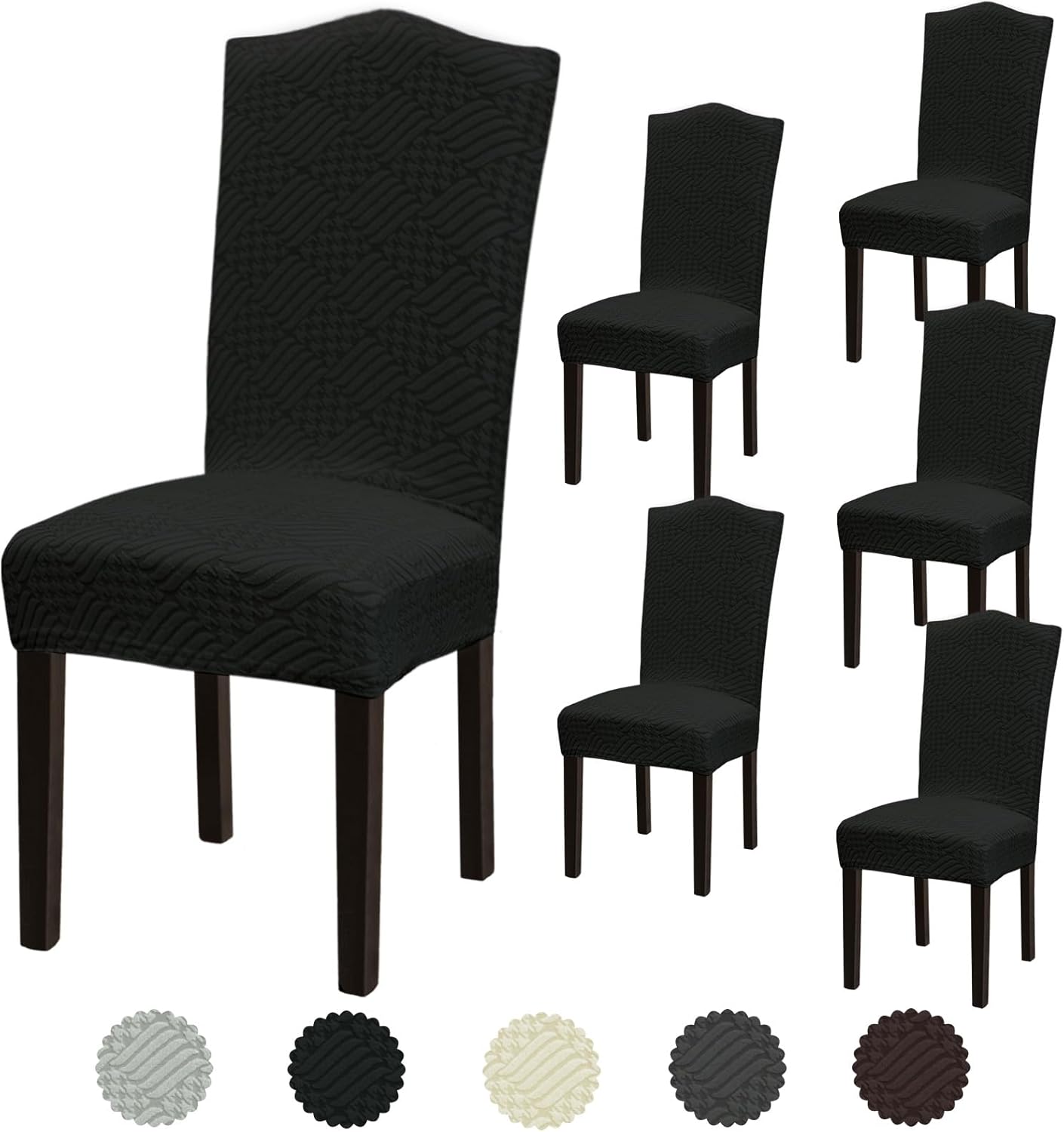 Stretch Dining Room Chair Covers Set of 6 by Fafua