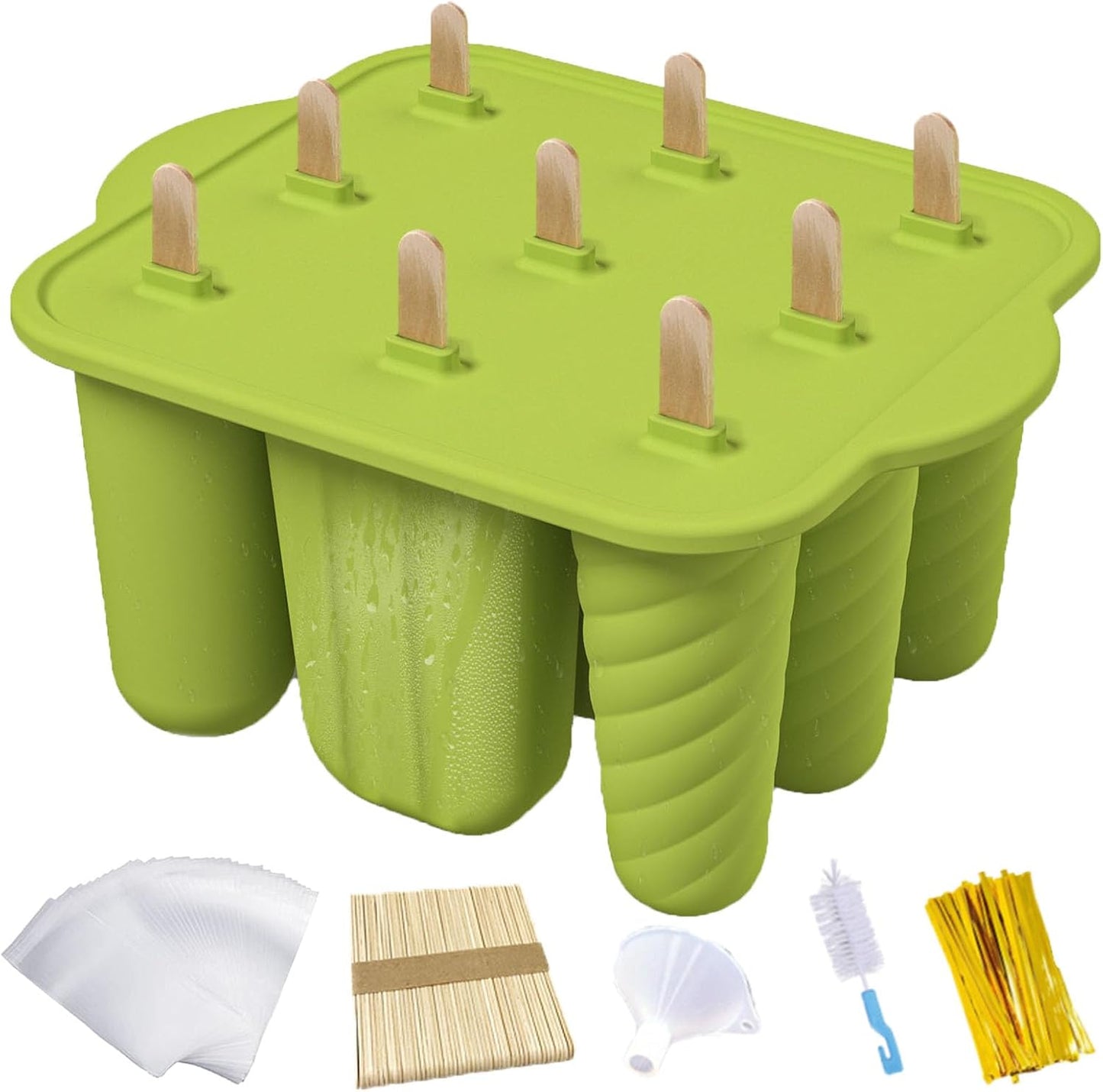 BPA-Free Silicone Popsicle Mold Set - 50 Sticks & Accessories