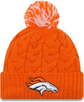 New Era Women's NFL Cozy Cable Knit Cuff Pom Beanie - Warm Game