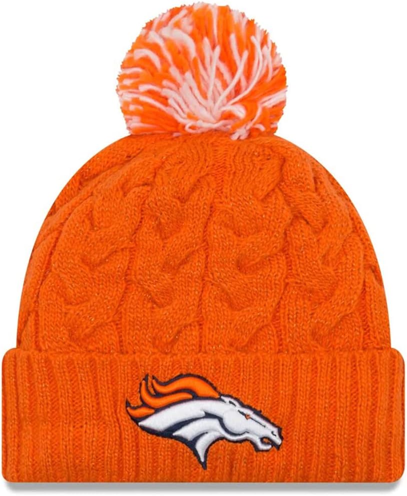 New Era Women's NFL Cozy Cable Knit Cuff Pom Beanie Hat Review