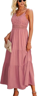 Dokuritu Beach Crochet Lace Maxi Dress - Flattering Summer Maxi