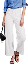Sidefeel Women's Wide Leg Jeans High Waisted - Stretchy Ankle Fit