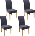 Velvet Stretch Chair Covers for Dining Room Set of 4 - Soft Fit