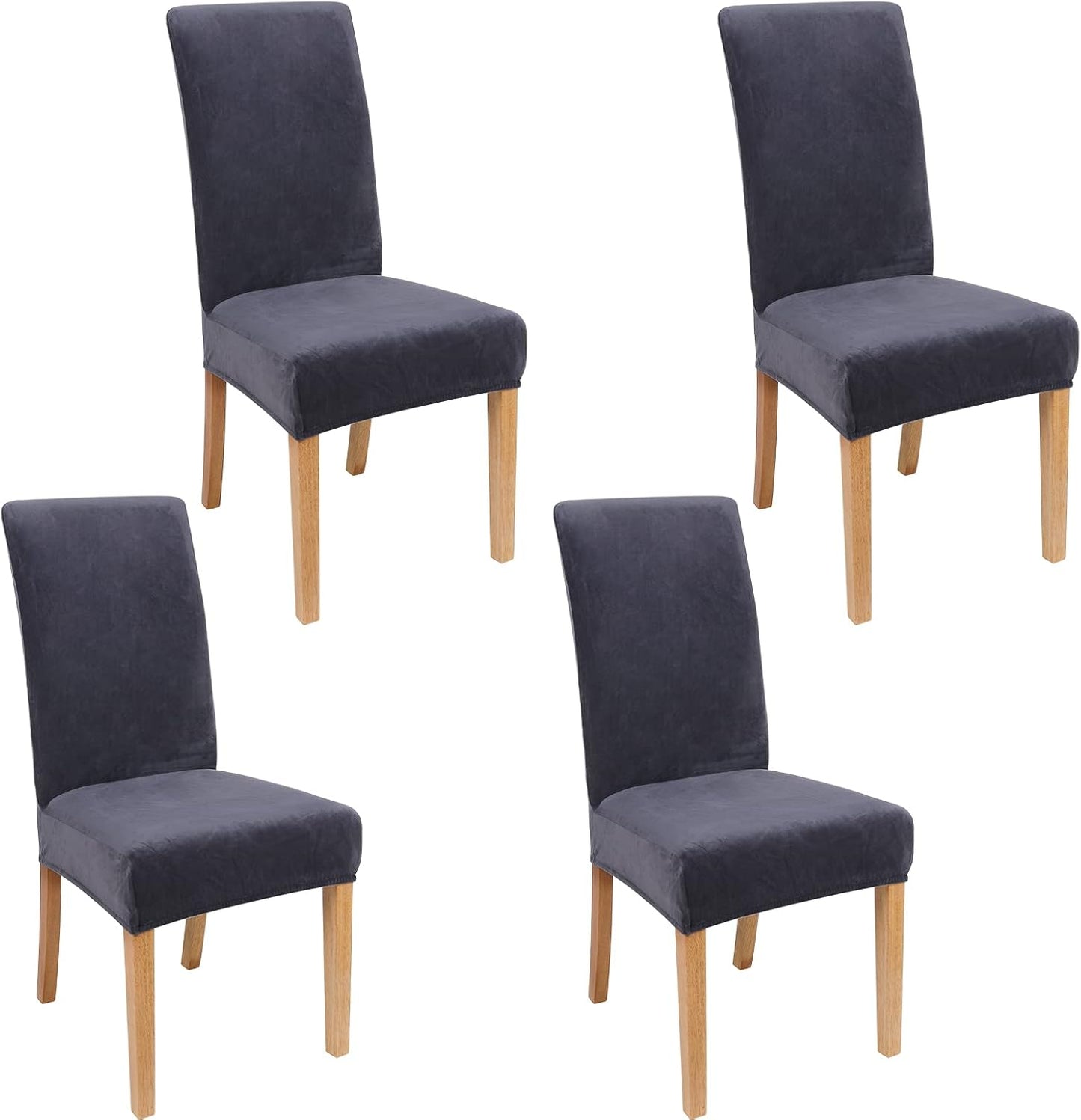 Smiry Velvet Stretch Chair Covers for Dining Room Set of 4