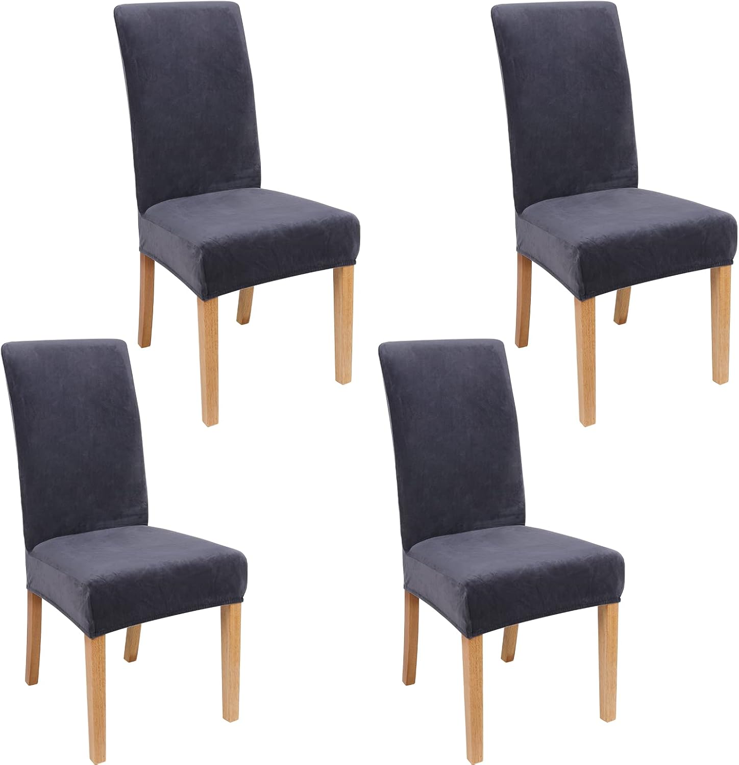Smiry Velvet Stretch Chair Covers for Dining Room Set of 4