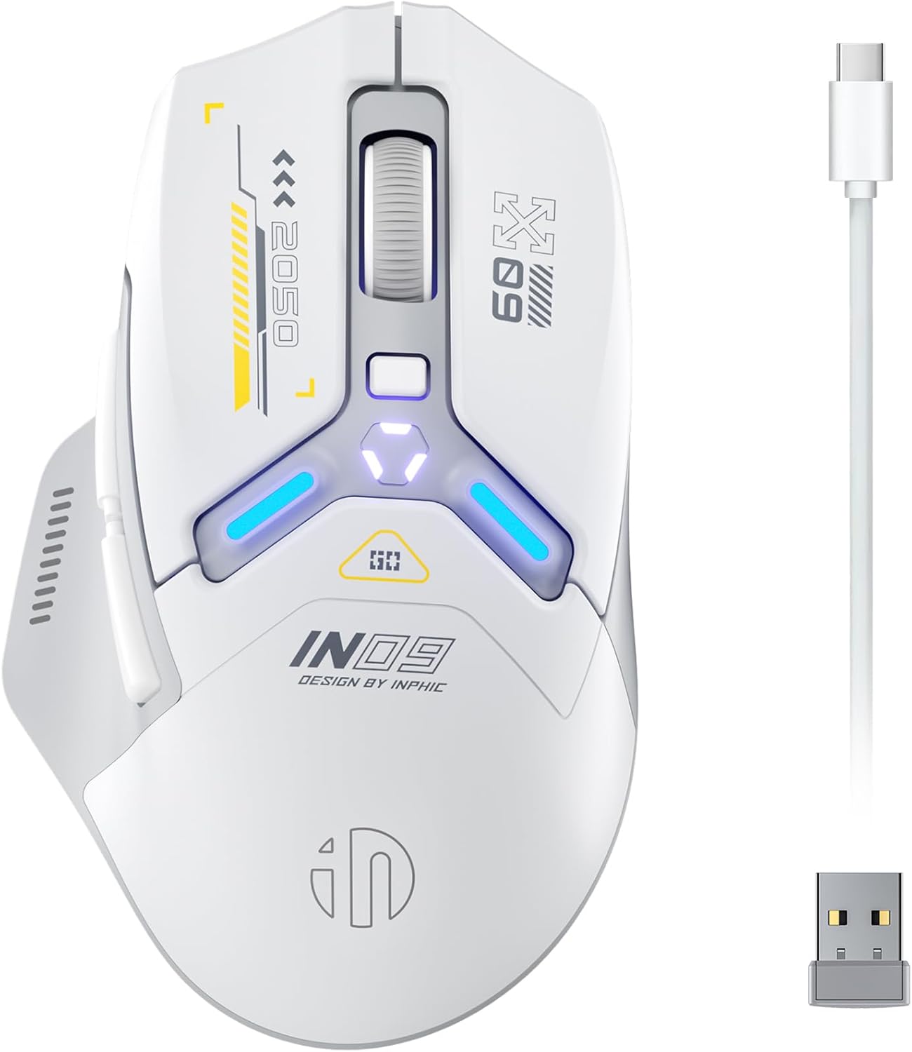 INPHIC IN9 Gaming Mouse: Tri-Mode Connectivity, 10000 DPI