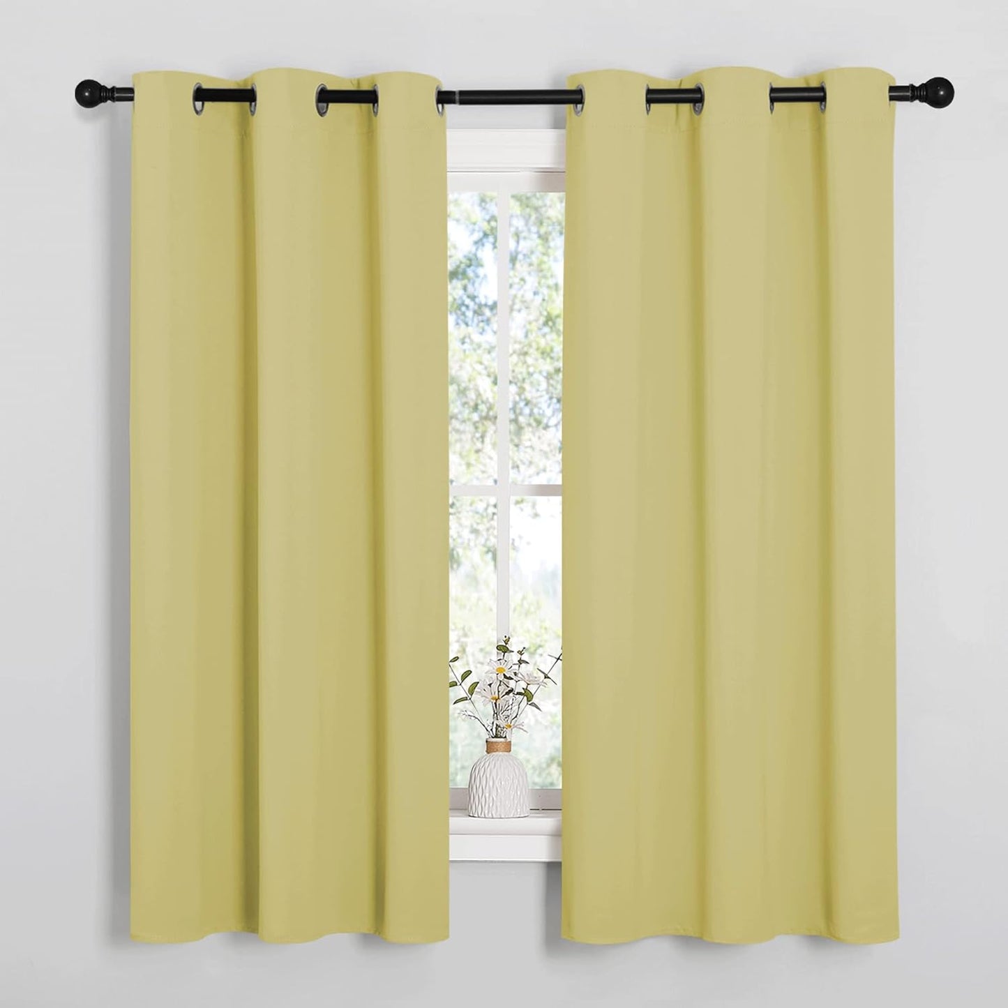 NICETOWN Paler Yellow Blackout Curtains for Bedroom
