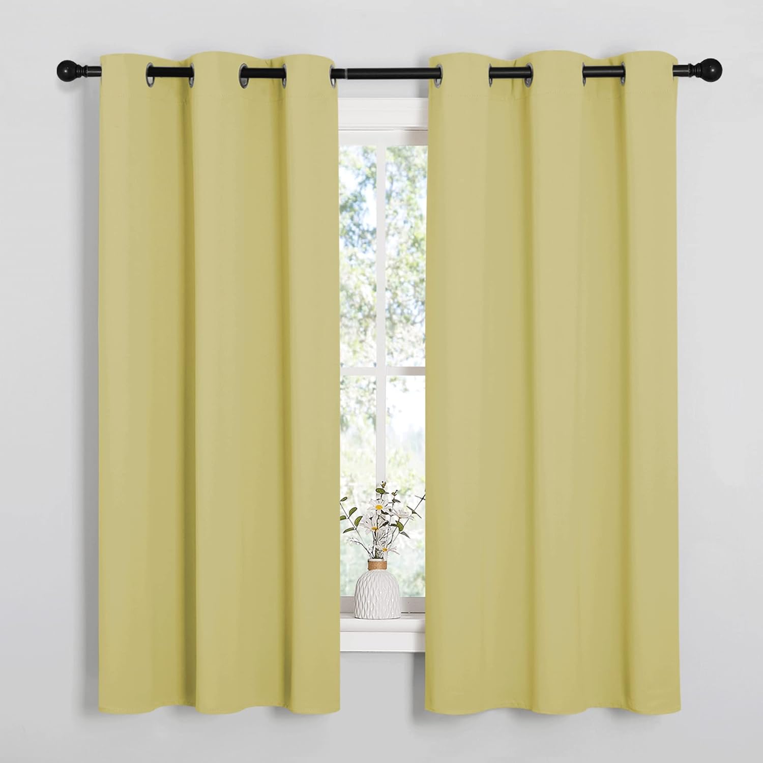 NICETOWN Paler Yellow Blackout Curtains for Bedroom