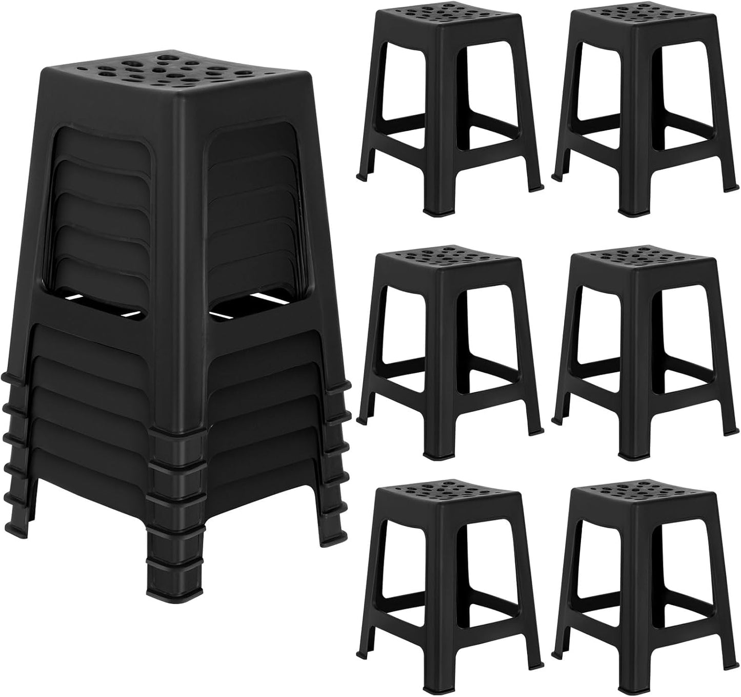 6 Pcs Plastic Stool for Classroom - Stackable Kids Chairs