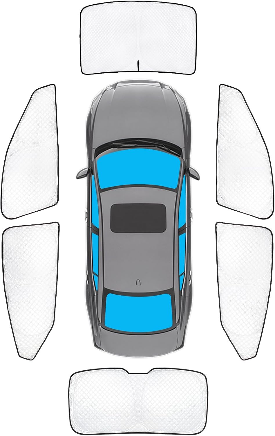 KMF 6pcs Thicken Full Window Sun Shades for Nissan Altima