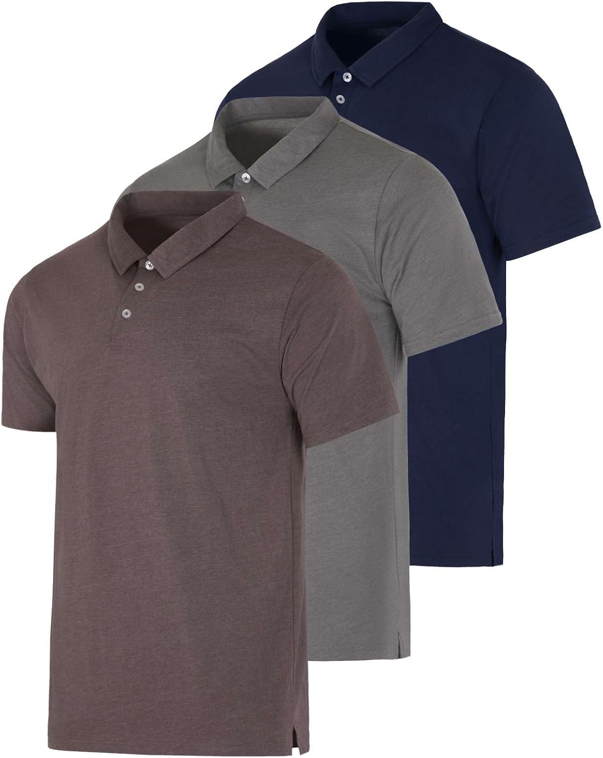 Men's Casual Jersey Cotton Polo Shirt 3 Pack for All Sizes