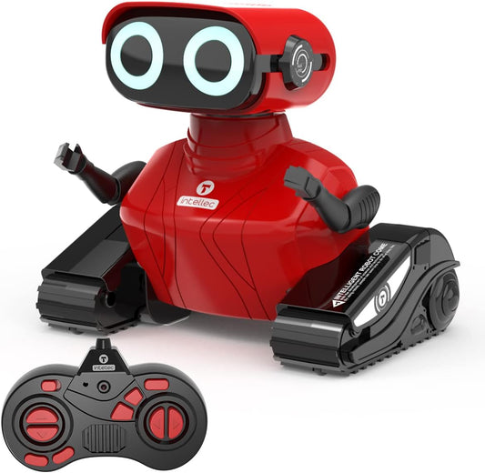 Interactive RC Dancing Robot Toy - LED Eyes, Music & Flexibility - Perfect Gift for Girls 3+ (Red)