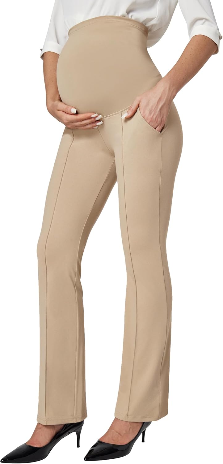 IUGA Soft Maternity Pants with Pockets for Work and Yoga
