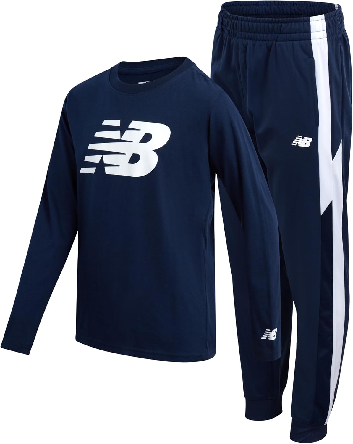 New Balance Boys Jogger Set - Athletic Jersey Long Sleeve Shirt