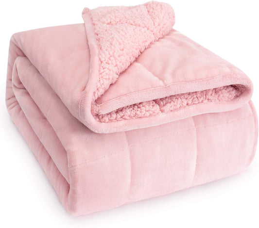 Wemore Sherpa Fleece Weighted Blanket for Cozy Sleep Comfort