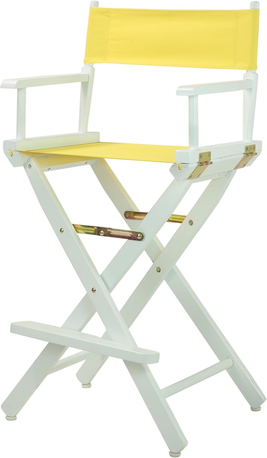 Casual Home 30in Director's Chair with White Frame and Yellow Canvas