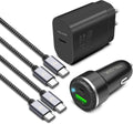 Super Fast Charger Type C Kit - 25W Wall & 43W Car Combo