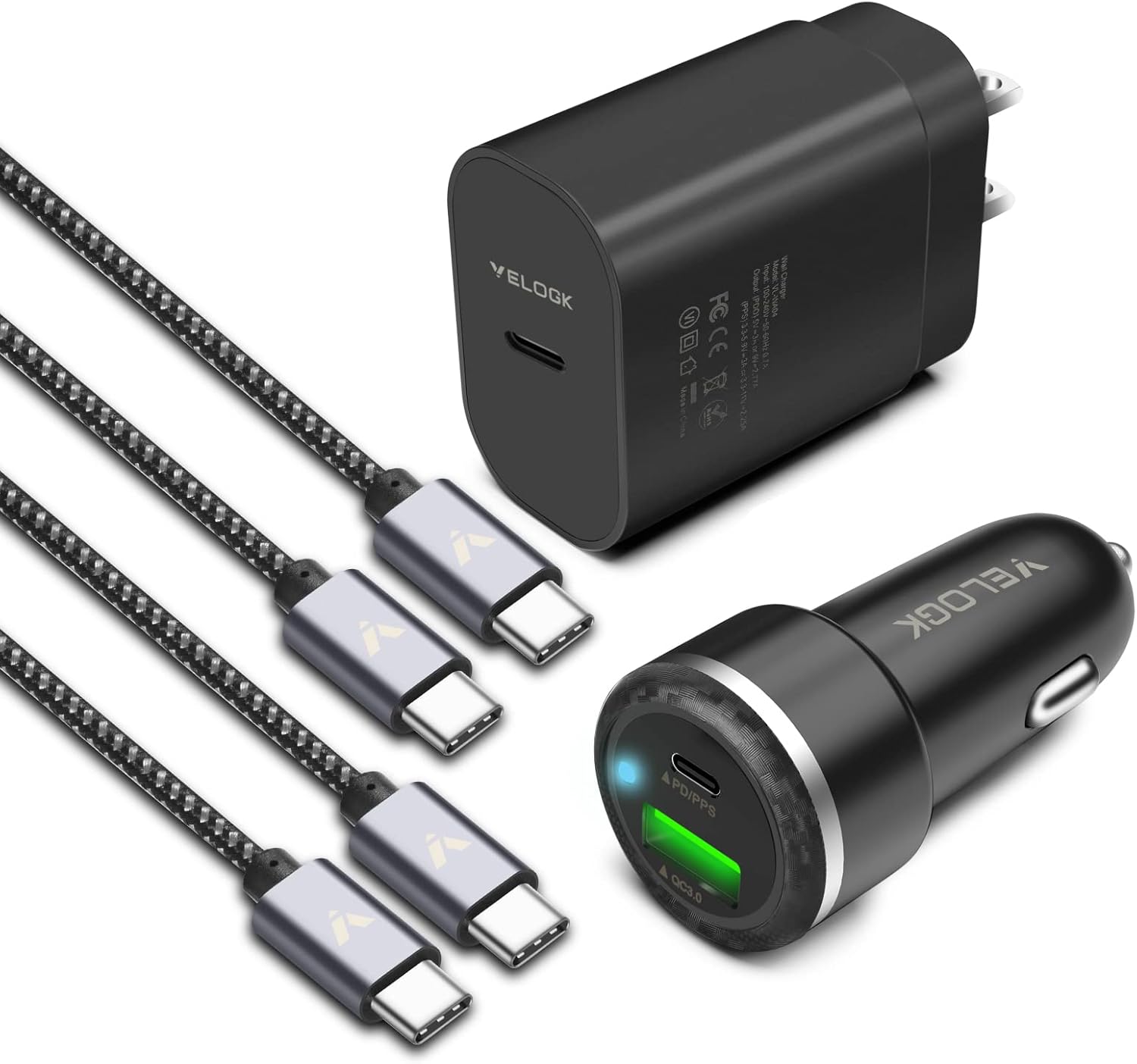 VELOGK 25W PD PPS Super Fast Charger Kit