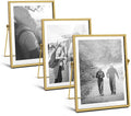 Metal Picture Frames Set of 3 Ornate Minimal Floating Edge Gold