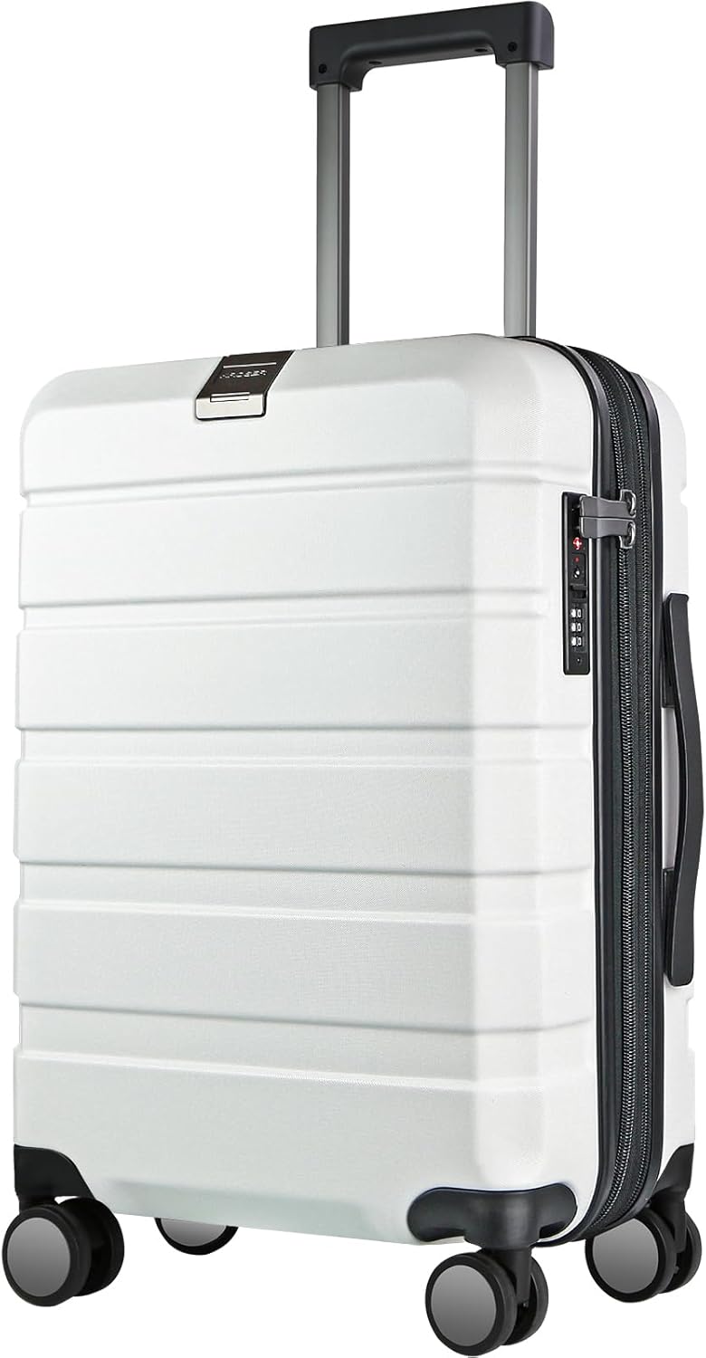 KROSER Hardside Expandable Carry On Luggage with USB Port