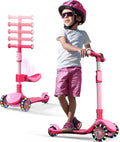 2-in-1 Adjustable Kick Scooter for Kids 3-12 - LED Wheels & Seat