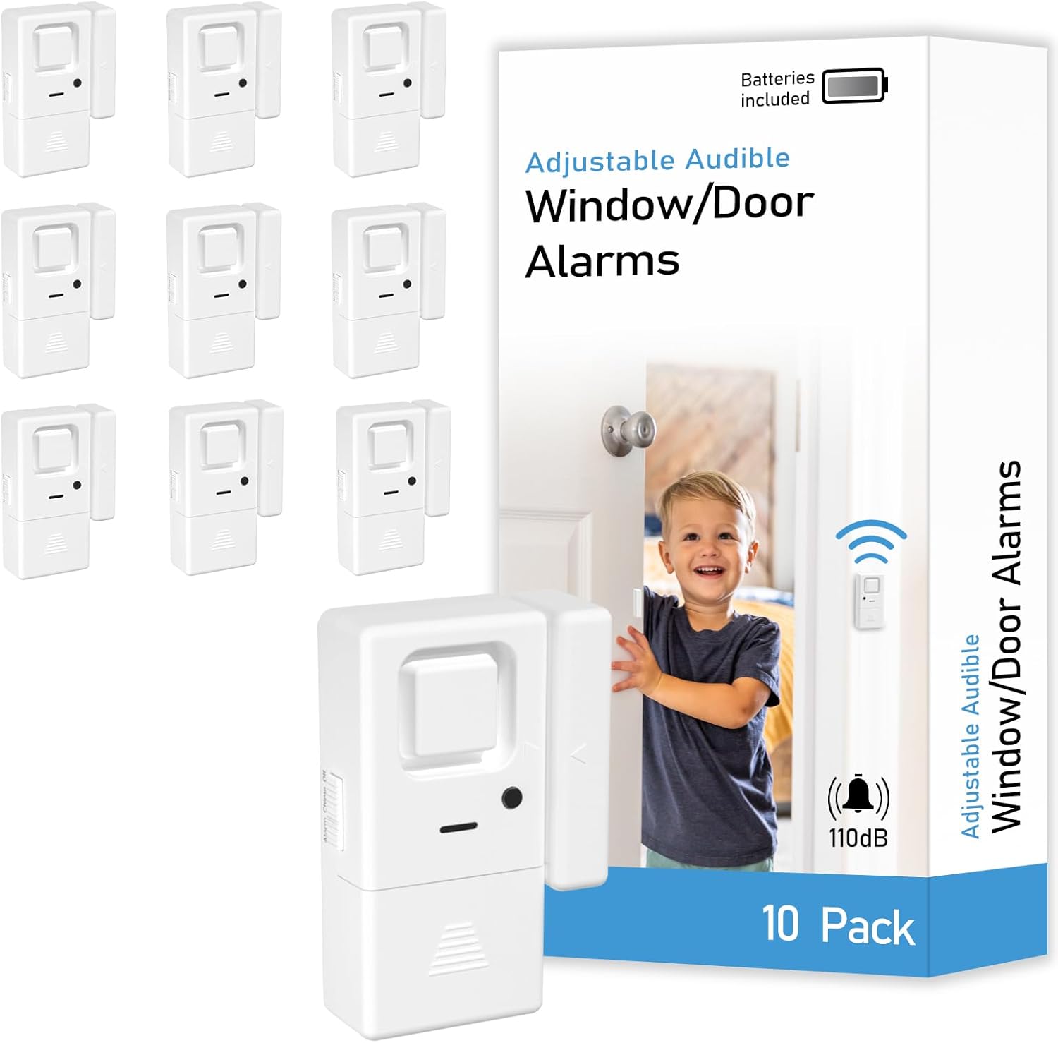 Door Window Alarms - 10 Pack for Home Security and Safety