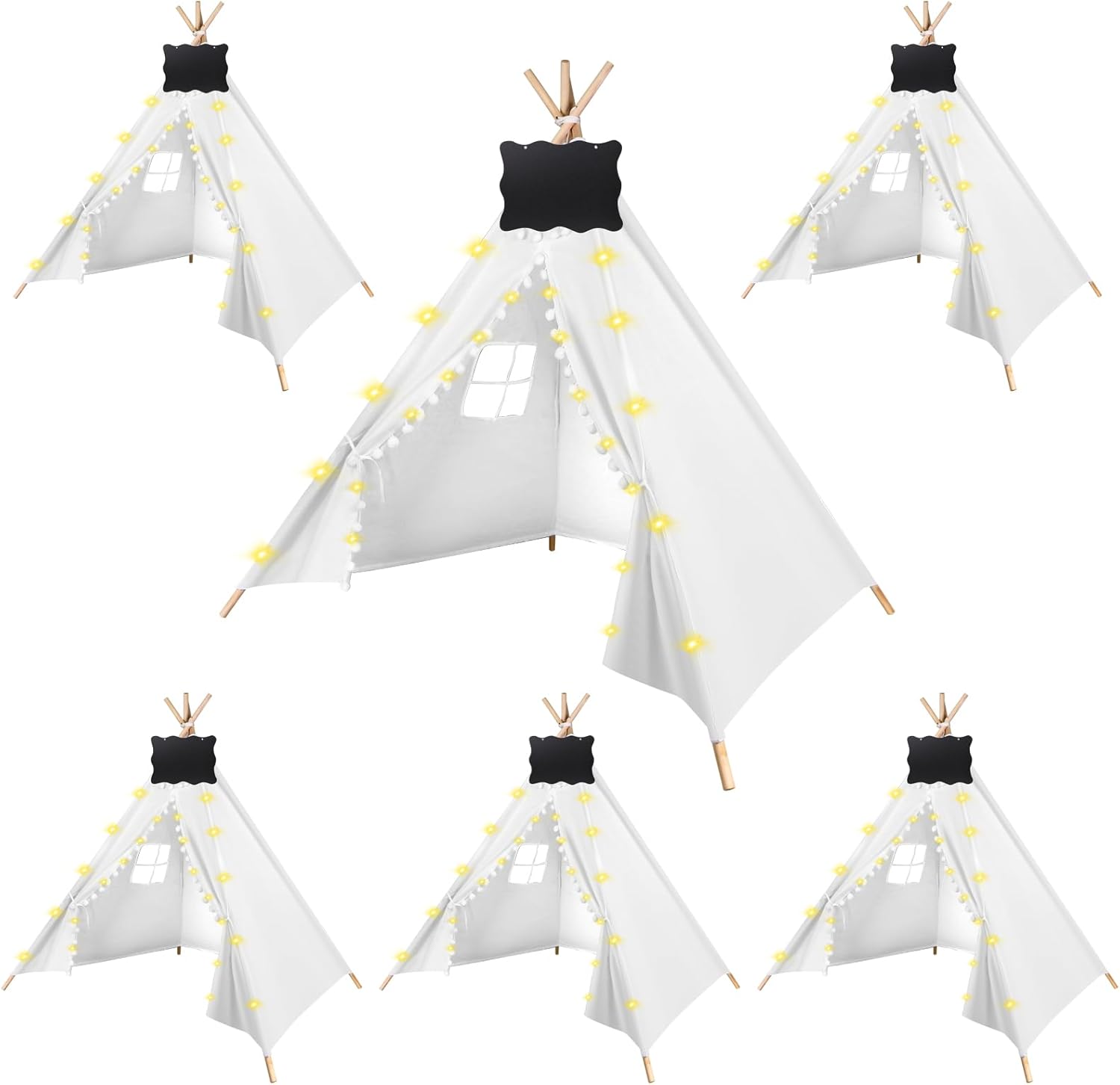 Kids Teepee Tent with String Lights - Boho Birthday Fun!