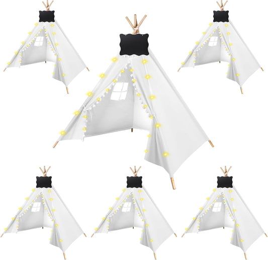 Kids Teepee Tent with String Lights - Boho Birthday Fun!