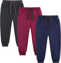 3 Pack Kids Fleece Pull-On Jogger Sweatpants 2-13 Years - Warm, Soft