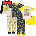 Pokemon Boys 6-Piece Snug-Fit Cotton Pajama Set - Soft, Durable