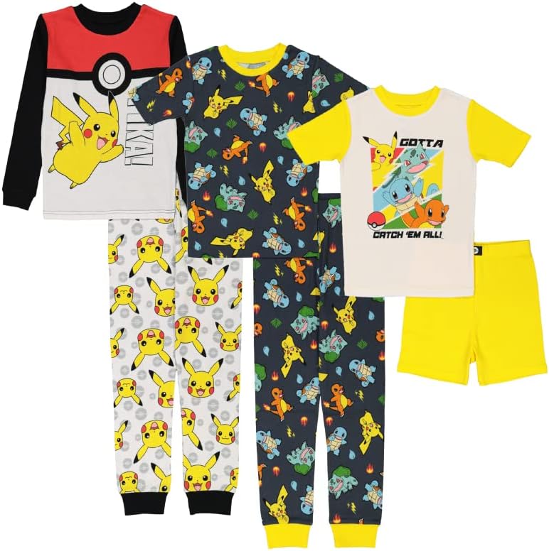 Pokemon Boys' Snug-fit Cotton Pajama Set for Kids' Comfort