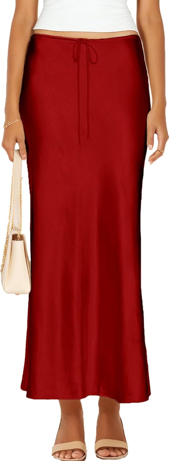 Womens Satin Silk Maxi Skirts for Casual and Formal Occasions