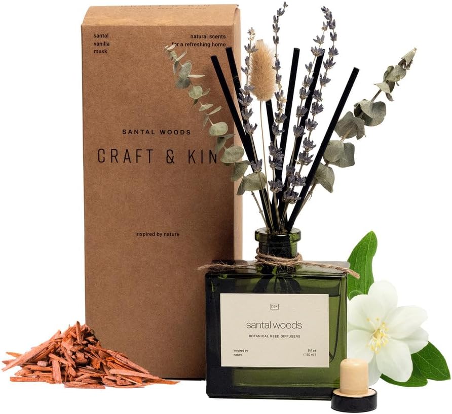 Craft & Kin Reed Diffuser with Dried Flowers for Home Decor