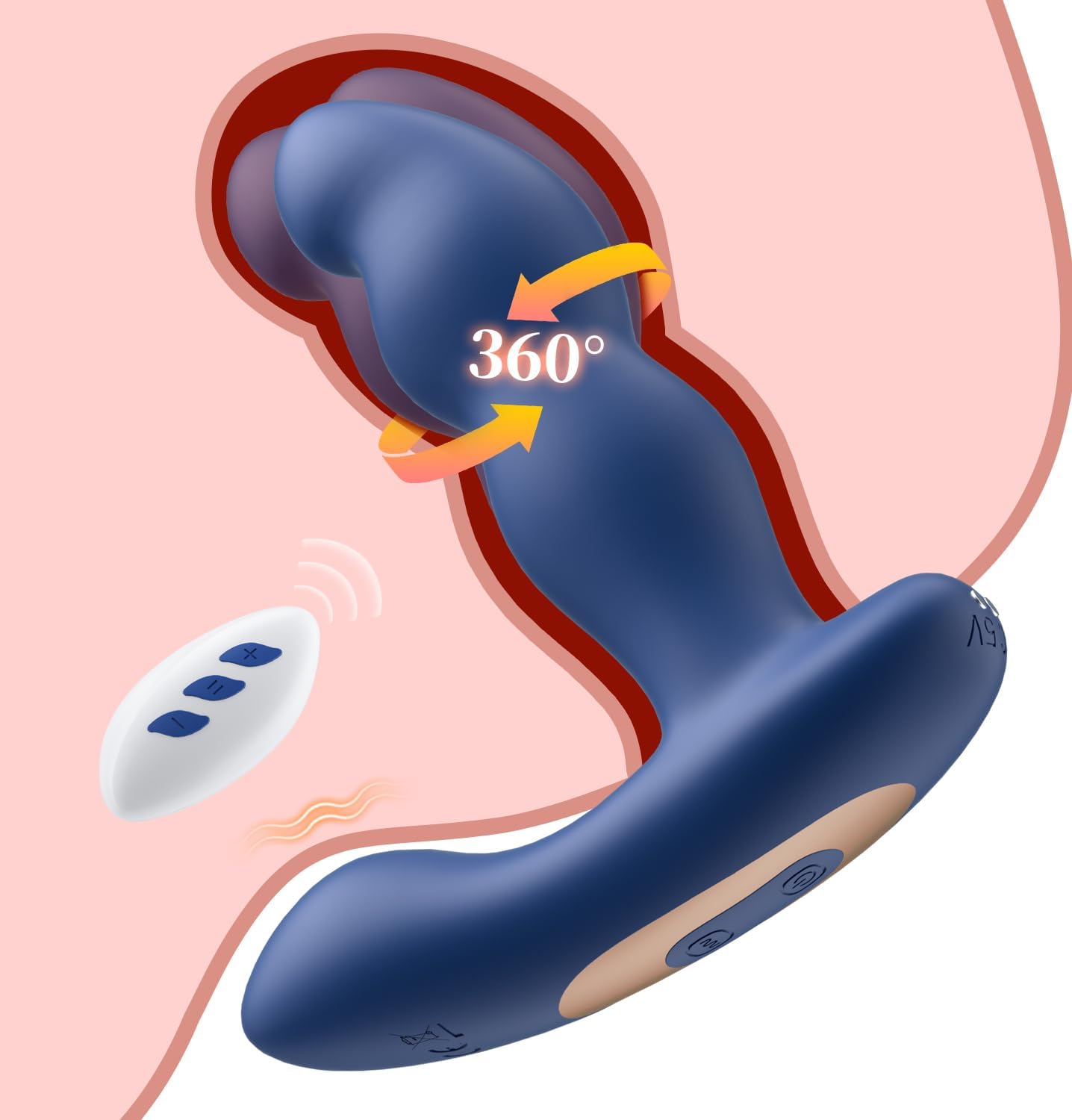Adult Vibrating Butt Plug with 360 Rotating Massager for Pleasure