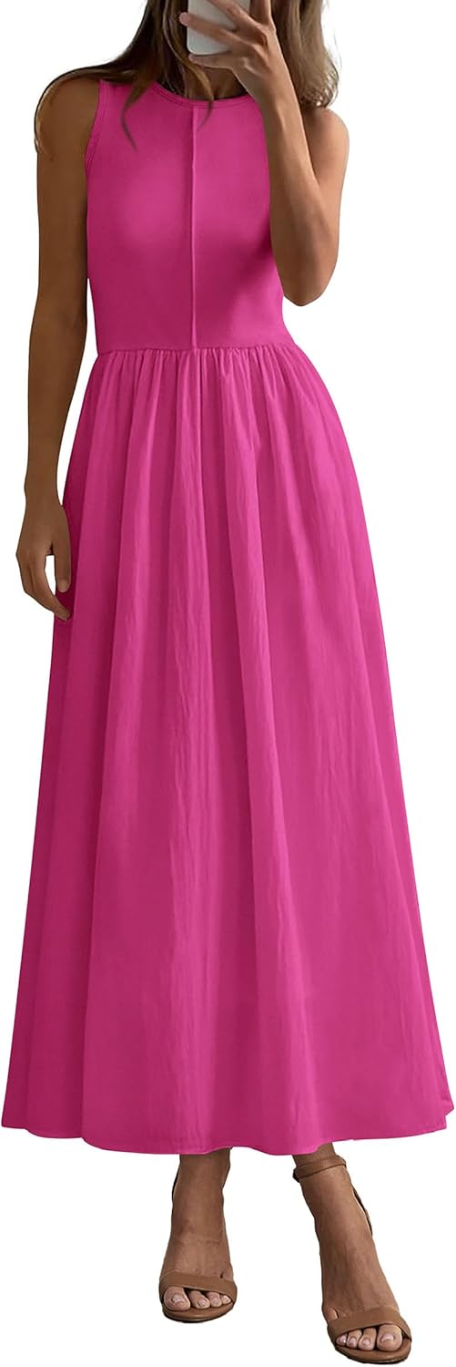 PRETTYGARDEN Maxi Dresses for Women - Flowy Summer Sundress
